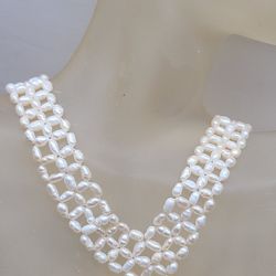 VINTAGE FRESHWATER PEARL COLLAR NECKLACE 