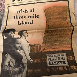 1979 Three Mile Island Nuclear Accident Newspaper – The Evening Sentinel