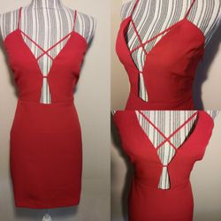 Brand new with tags. Cute red low cut mini. Size medium and large