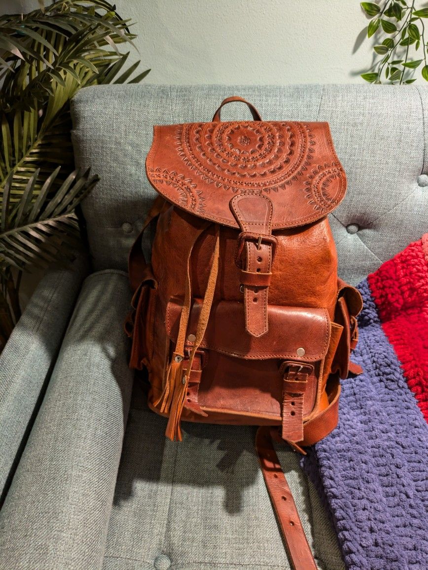 Genuine Mexican Cowhide Leather Backpack