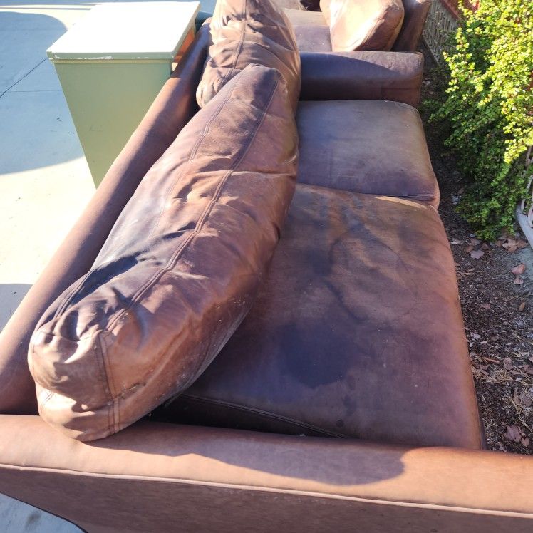 Free Large Leather Sofa.
