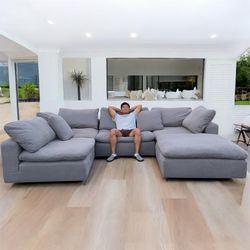 Half Priced Modular Cloud Sectional 5 pc (4 + 1 ottoman) - In Amazing Condition - We can deliver