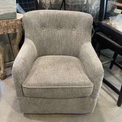 Upholstered Swivel Chair - Light Grey