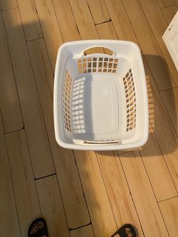 White Plastic Laundry Basket
