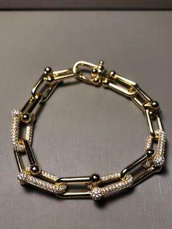 Hardware Moissanite 14K Gold over Sterling Silver 925 Bracelet