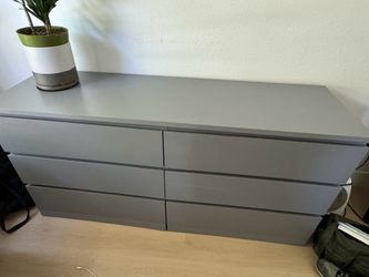 Grey IKEA 6-Drawer Dresser, Lightly Used