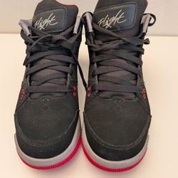 Jordan Flight Origin Mid Top Sneakers Black Red Gray Speckled Boys 6Y