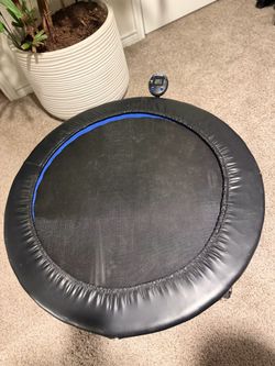 38 Inch Mini Fitness Trampoline Rebounder Digital Counter Low Impact Cardio