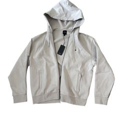 BRAND NEW $170 ARMANI HOODED SWEATSHIRT WITH CONTRASTING SLEEVES
