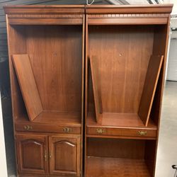 Very Nice Tall Shelves With Cabinets And Drawers 