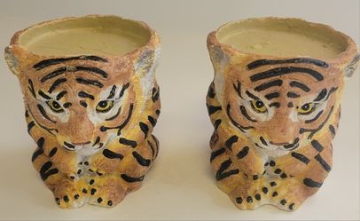 2 Unique Tiger Cub Candle Holders (1 Pair)
