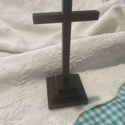 Vintage  3 Tiered Hand Made Wood Cross. 8” High 3” Wide