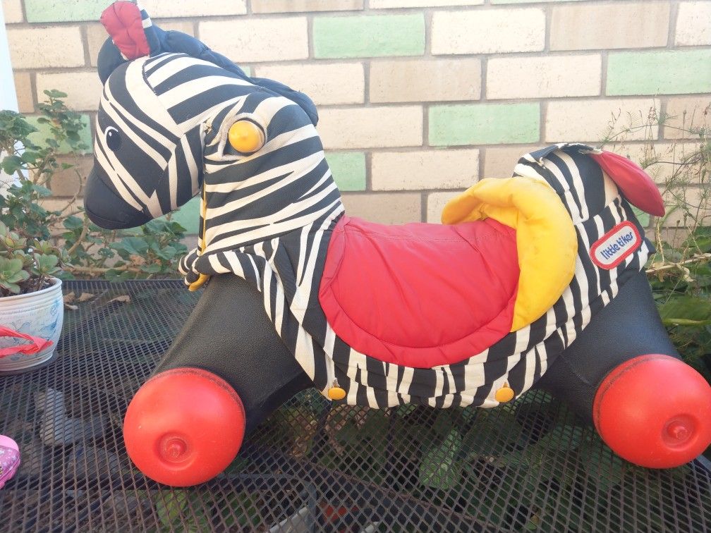Little Tikes ride on horse zebra with soft cover cloth