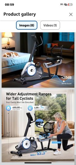 Recumbent Exercise Bike for Home, Stationary Bikes with APP Compatible & 16-Level Resistance, Quiet Magnetic Indoor Bicycle for Seniors with 400LBS We