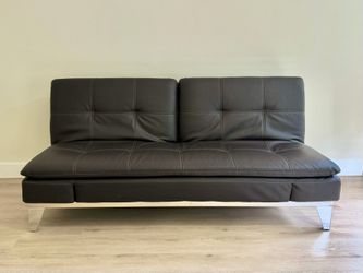 Modern Black Convertible Futon Sofa Bed