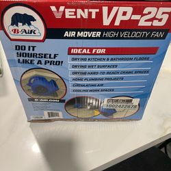 B-Air 1/4 HP Air Mover Blower Fan for Water Damage Restoration Carpet Dryer Floor Home and Plumbing Use in Blue (New) Open Box