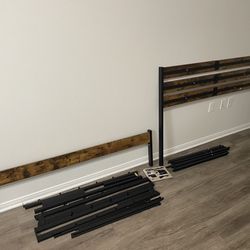 Queen Bed Frame with Headboard and Footboard, with Under Bed Storage, All-Metal Support System, No Box Spring Needed, Easy Assembly,Rustic Brown