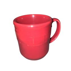 LONGABERGER POTTERY RED CERAMIC COFFEE MUG MADE IN USA