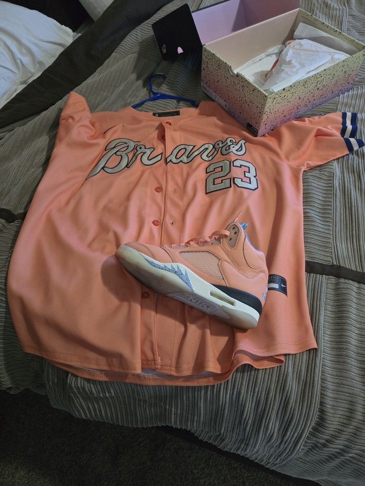 Jordan 5's With Matching Custom Made Jersey