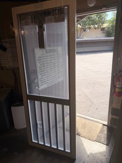 White 5-Bar Vinyl Screen Door