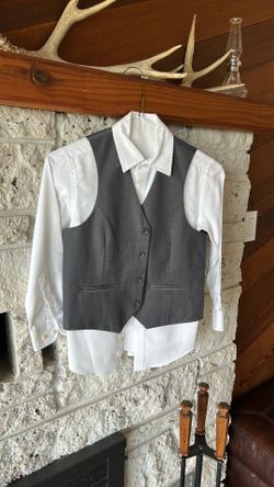 Boys size 7 dress shirt and vest