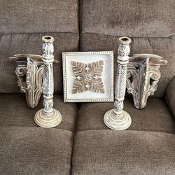 3 Piece Set Wall Picture,  2  Sconces (no candle holders