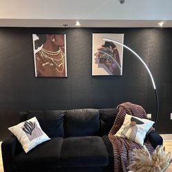 Black Velvet 3-Seater Sofa + 2-Year Warranty