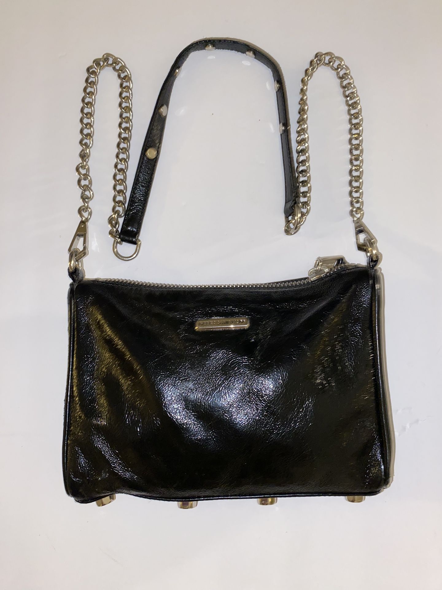 Rebecca Minkoff 3 Zipper Black Crossbody Bag, Clutch With Removable Straps