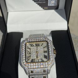 Moissanite 2 tone vvs1 gold & white gold 20ctw D color unbranded luxury watch