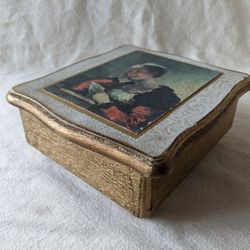 Vtg Florentine Gold Gilt Wood Music Jewelry Box TOYO Made in Japan