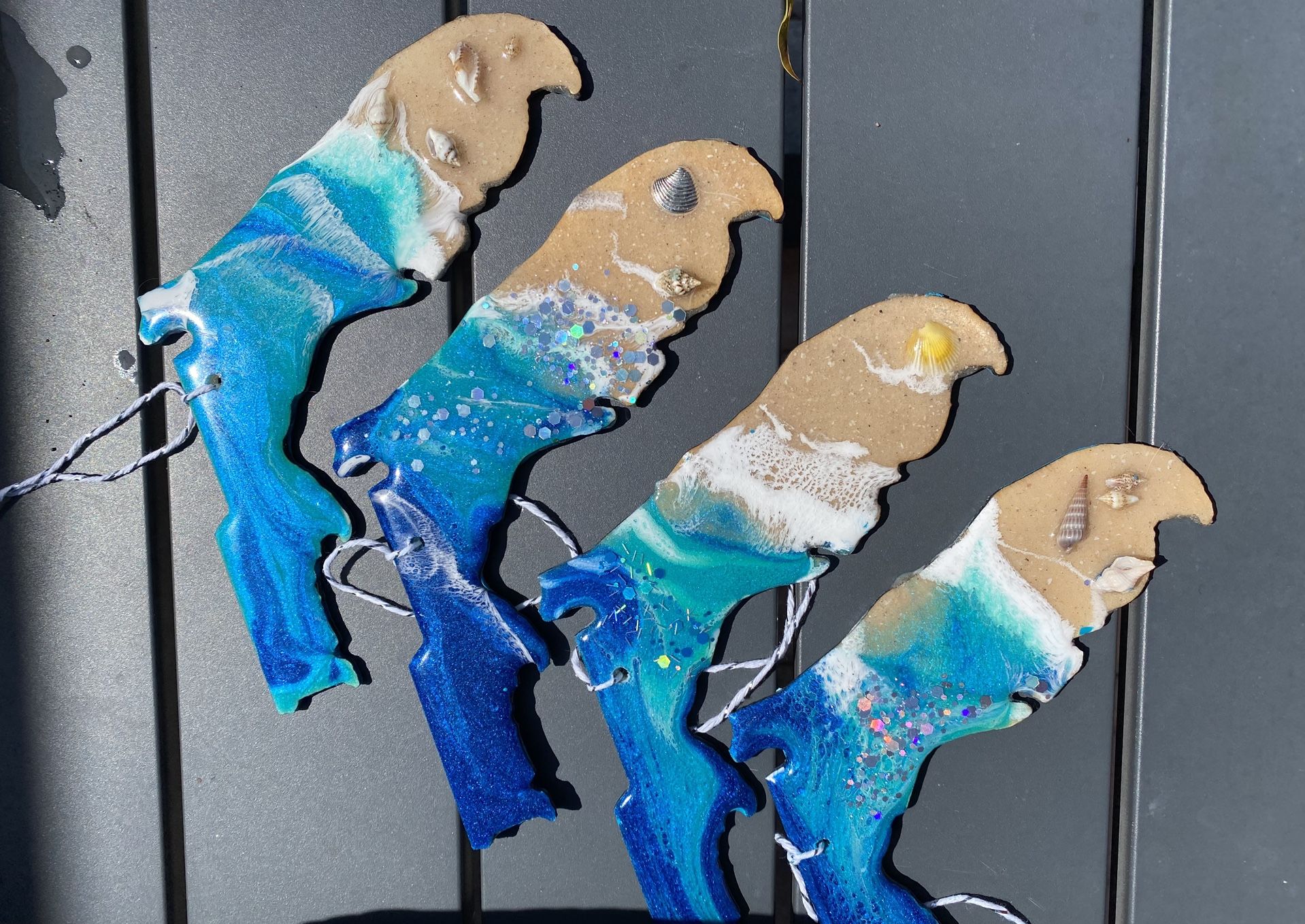 Ornaments Florida Shape , Epoxy 5 Inches