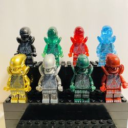 Rainbow Xenomorphs Aliens Minifigures | New Custom Lego Compatible Toys