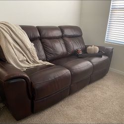 Brown Leather Electric Couch 