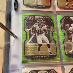 2020 Prizm Jalen Reagor Green Prizm Silver Rookie Card RC Eagles #342