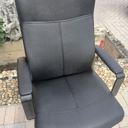 Black Leather Cloth Executive Office Chair