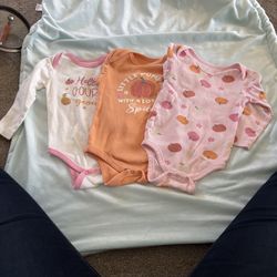 Pumpkin Theme Baby Trio Bodysuit 