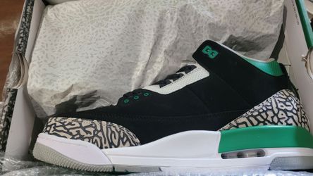 Air Jordan 3 Black Green Glow Sneakers