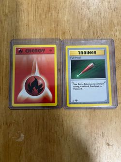 Vintage 1st Edition Shadowless Pokemon Card Lot Fire Energy 98/102 Full Heal 82/102 WOTC