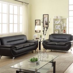 New Black Sofa and Loveseat 🎉we finance just $39 down payment