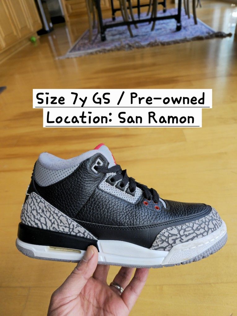 Air Jordan 3, Size 7y Boy