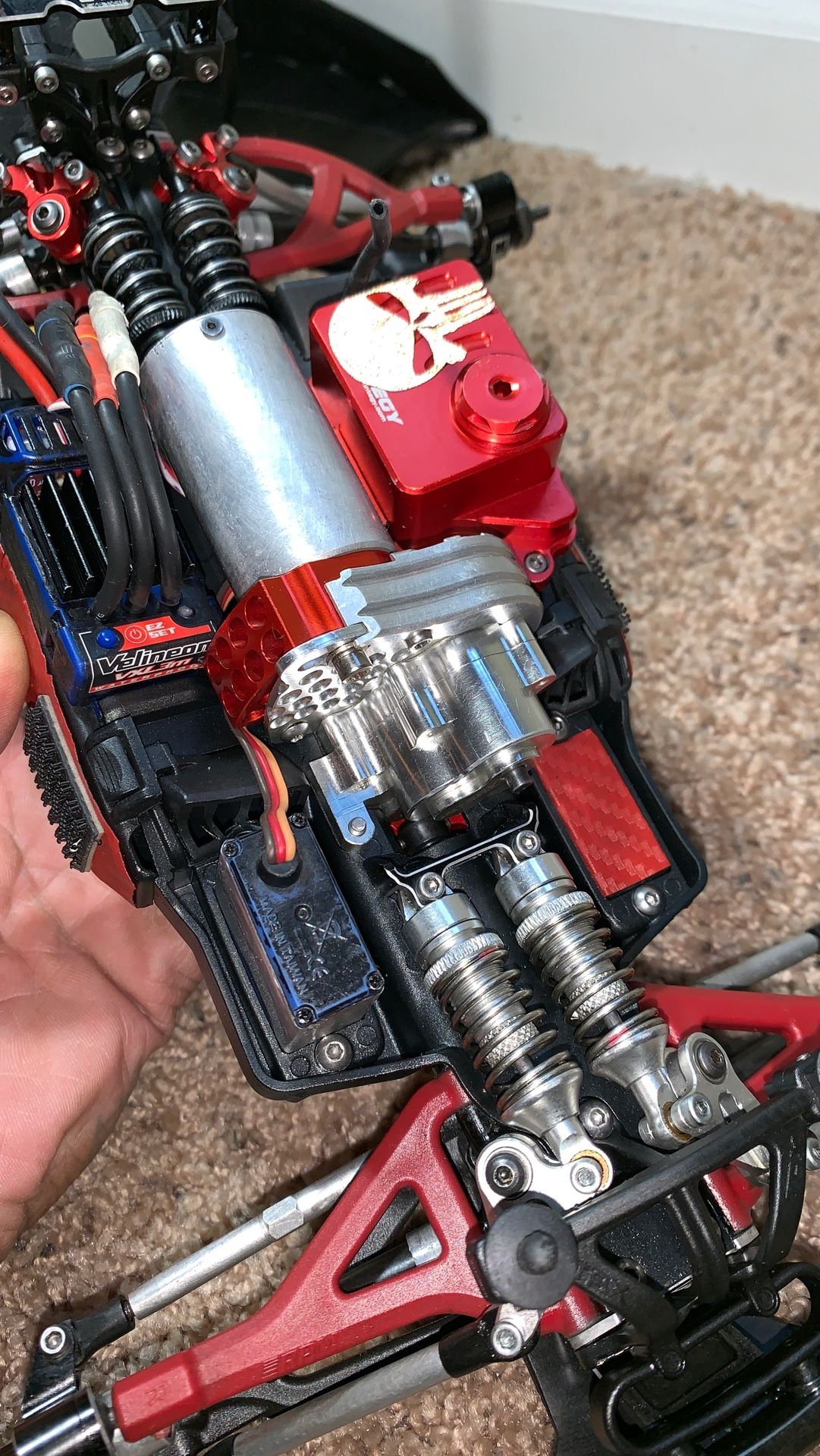 Braccio Sospensione Posteriore Inferiore In Alluminio Rosso Per Traxxas Mini E-REVO 1/16 – Ricambio Originale 7132