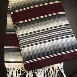 Burgundy and Black Sarape (Mexican Blanket)