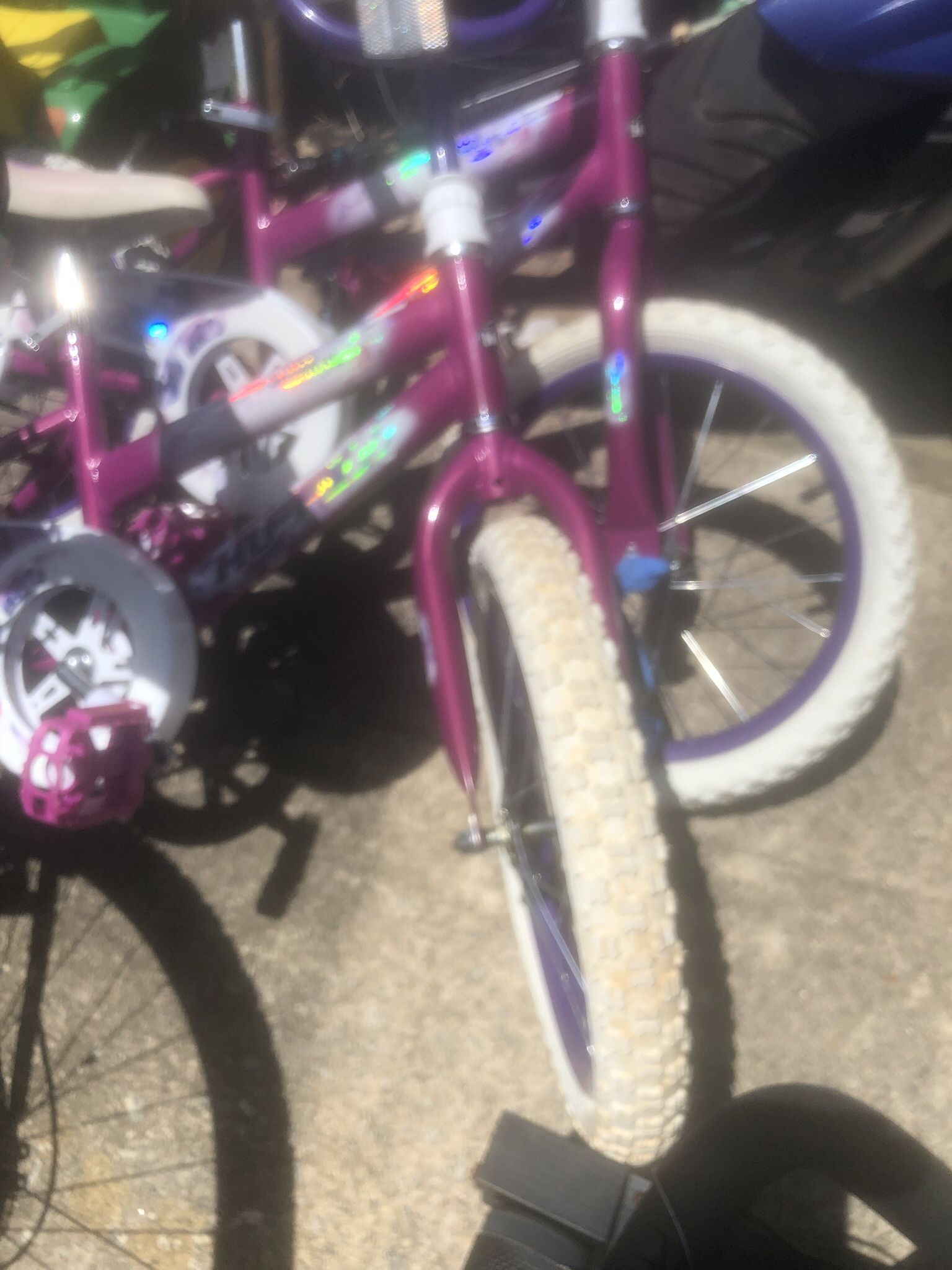 2 Used Girl Huffy Bikes Training Wheels Included 
