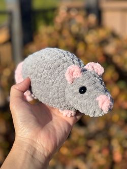 Crochet Grey Rat plushie 🐀
