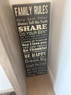 Family rules sign $15