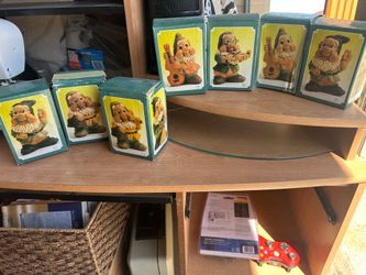 set of vintage ceramic gnome coin banks (piggy banks)