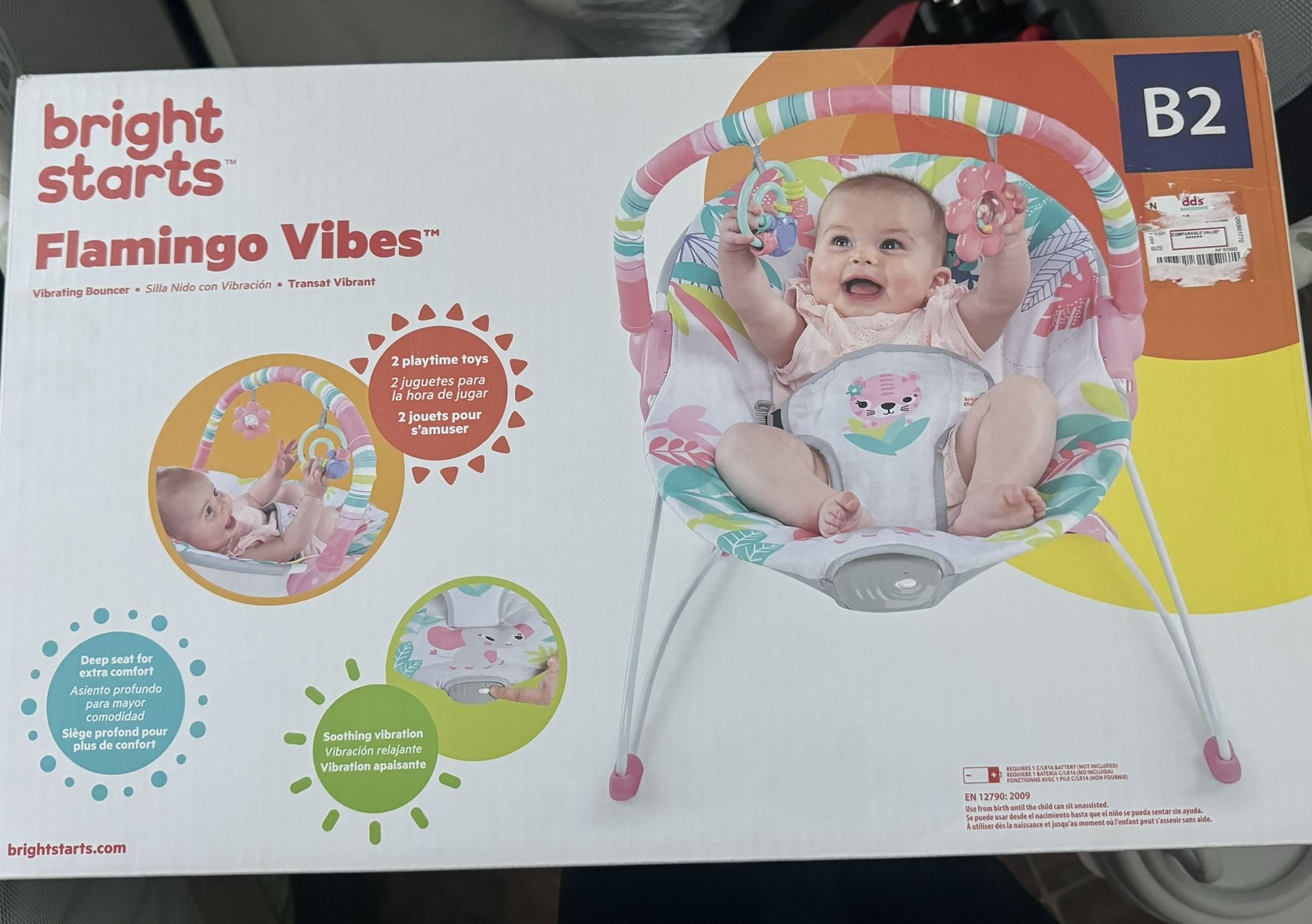Bright Starts Flamingo Vibes Bouncer 