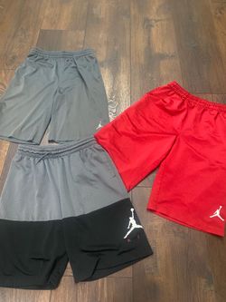 Lot of 3 boys gray red active shorts size 10/12 by Jordan #11