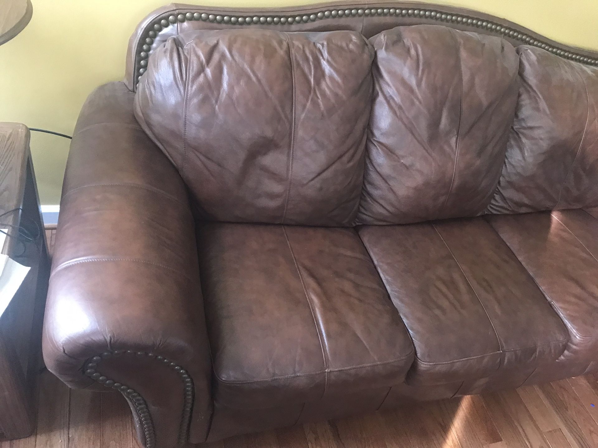 Brown Leather Sofa Set