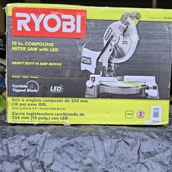 RYOBI 10 IN. COMPOUND MITTER SAW WHIT LED